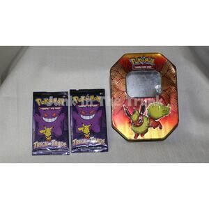 Item: Pokémon TCG: Elemental Power Tin  Flareon-GX with Trick or Trade cards
